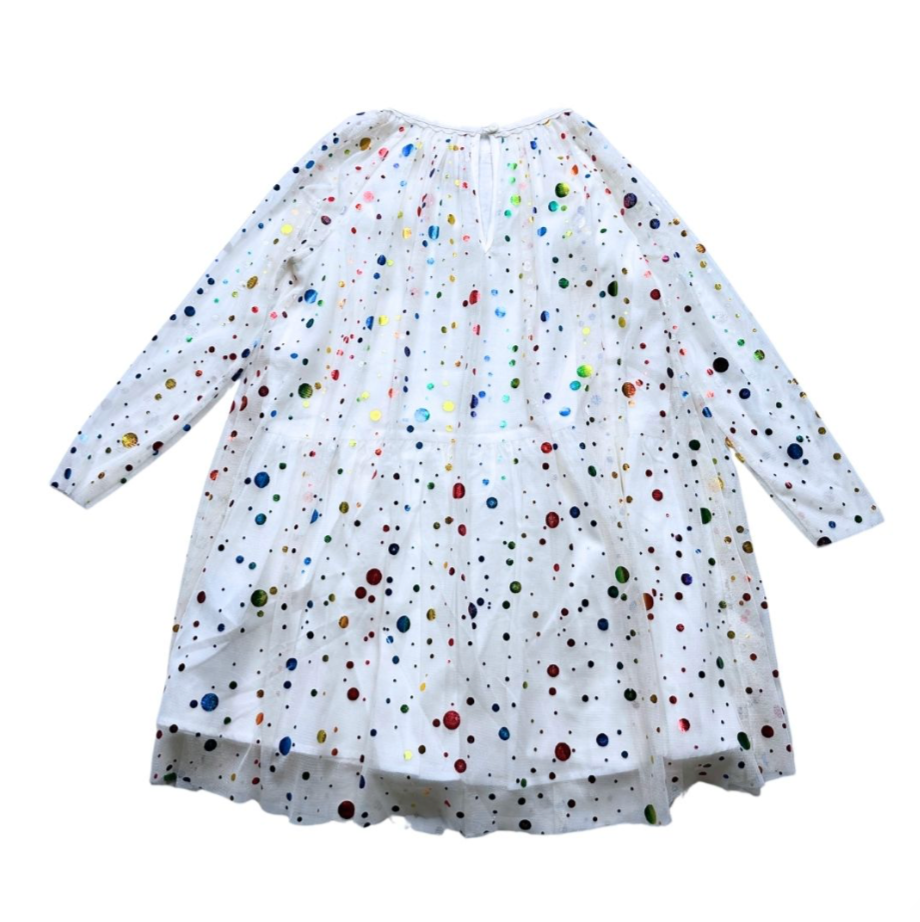 STELLA MCCARTNEY - Robe blanche avec pois multicolors - 5 ans