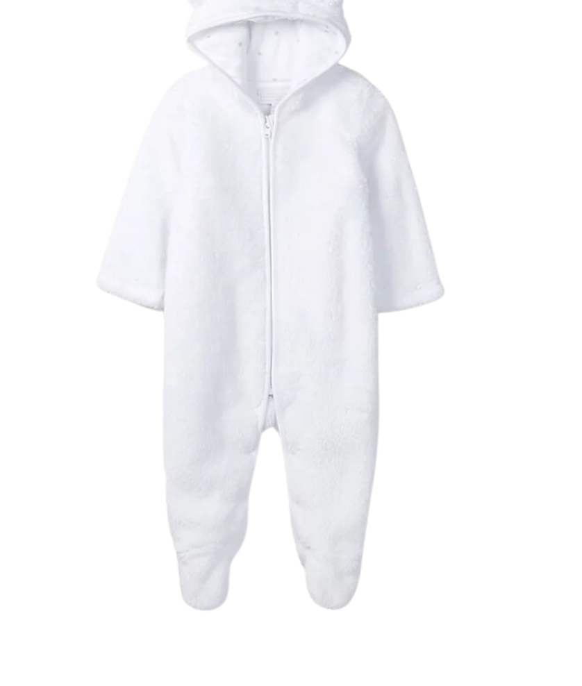 THE LITTLE WHITE COMPANY - Barboteuse en molleton blanche - 9/12 mois
