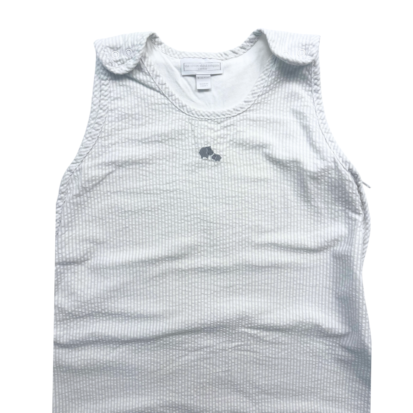 THE LITTLE WHITE COMPANY - Gigoteuse blanche à rayures grises - 18/36 mois