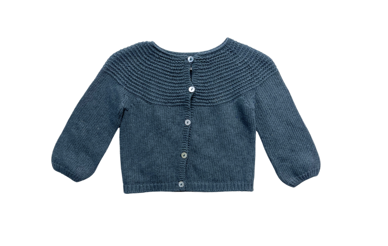 NICOLI - Cardigan vert en coton - 12/18 mois