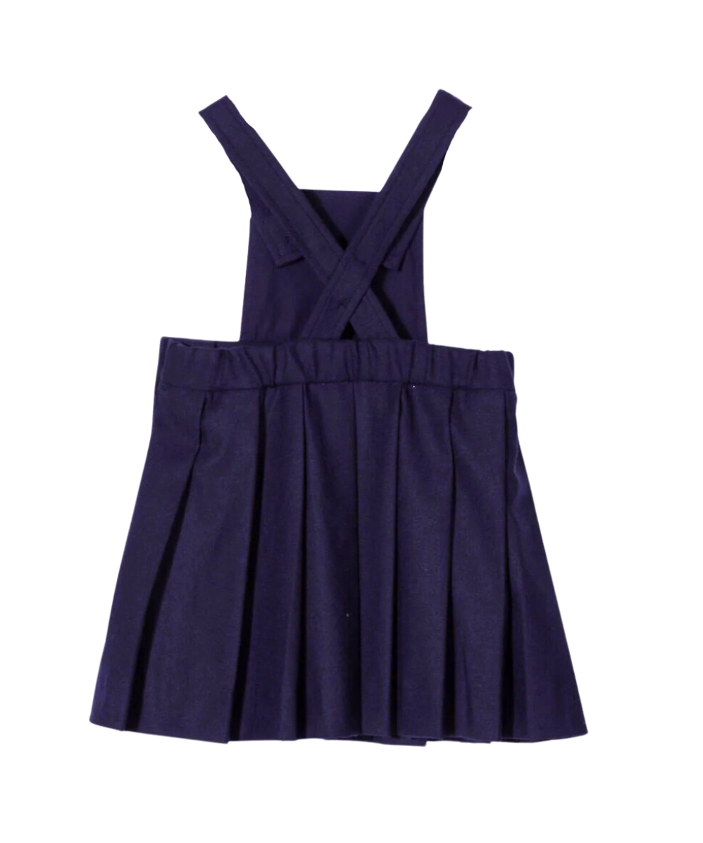 BONPOINT - Robe-salopette en laine plissée bleu marine - 3 ans