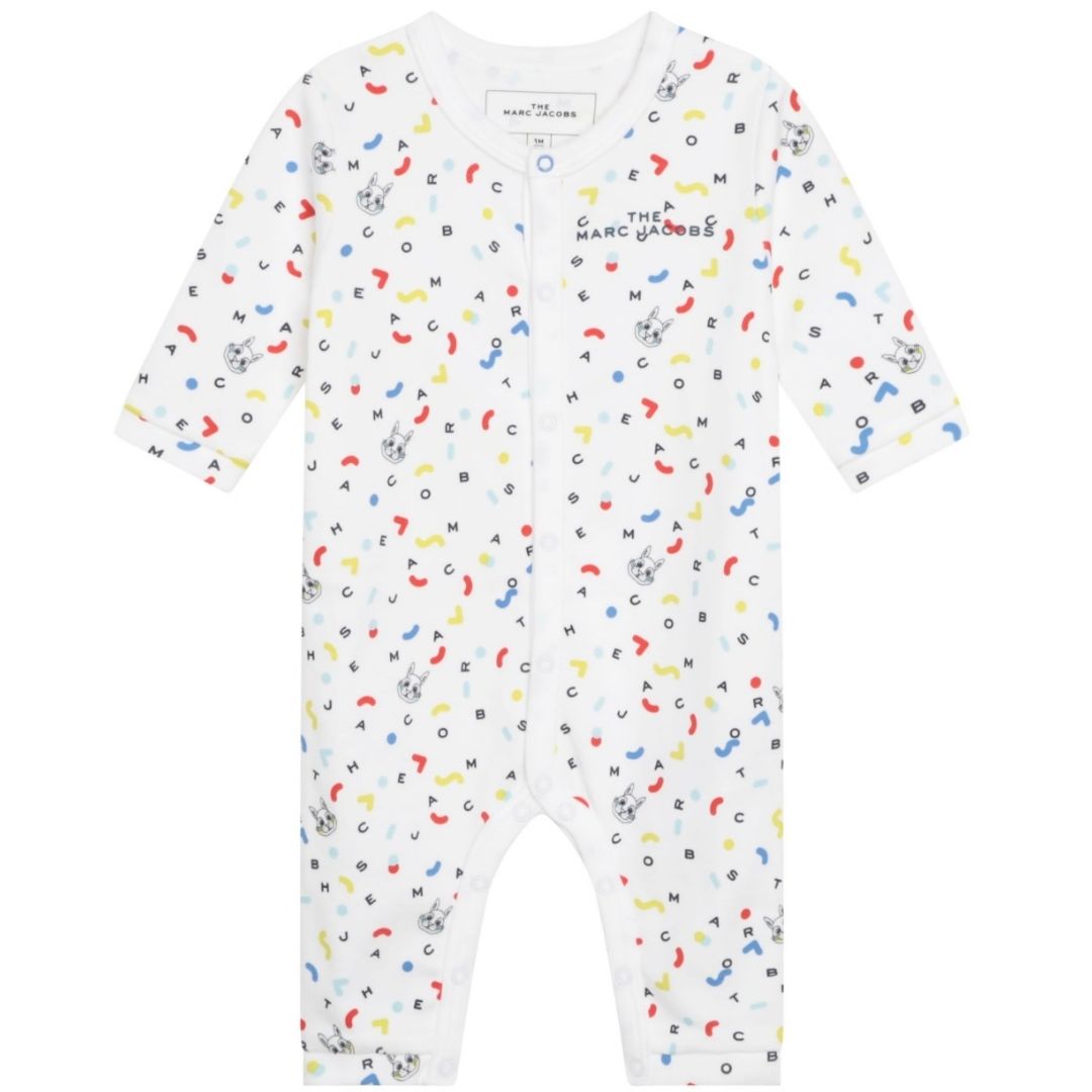 THE MARC JACOBS - White jumpsuit with multi-colored patterns - 9 months