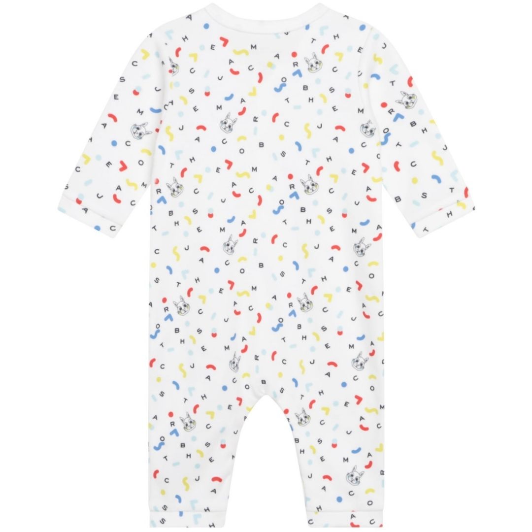THE MARC JACOBS - White jumpsuit with multi-colored patterns - 9 months