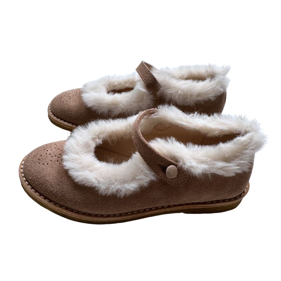 BONPOINT - Pink and white fur ballerinas - 28