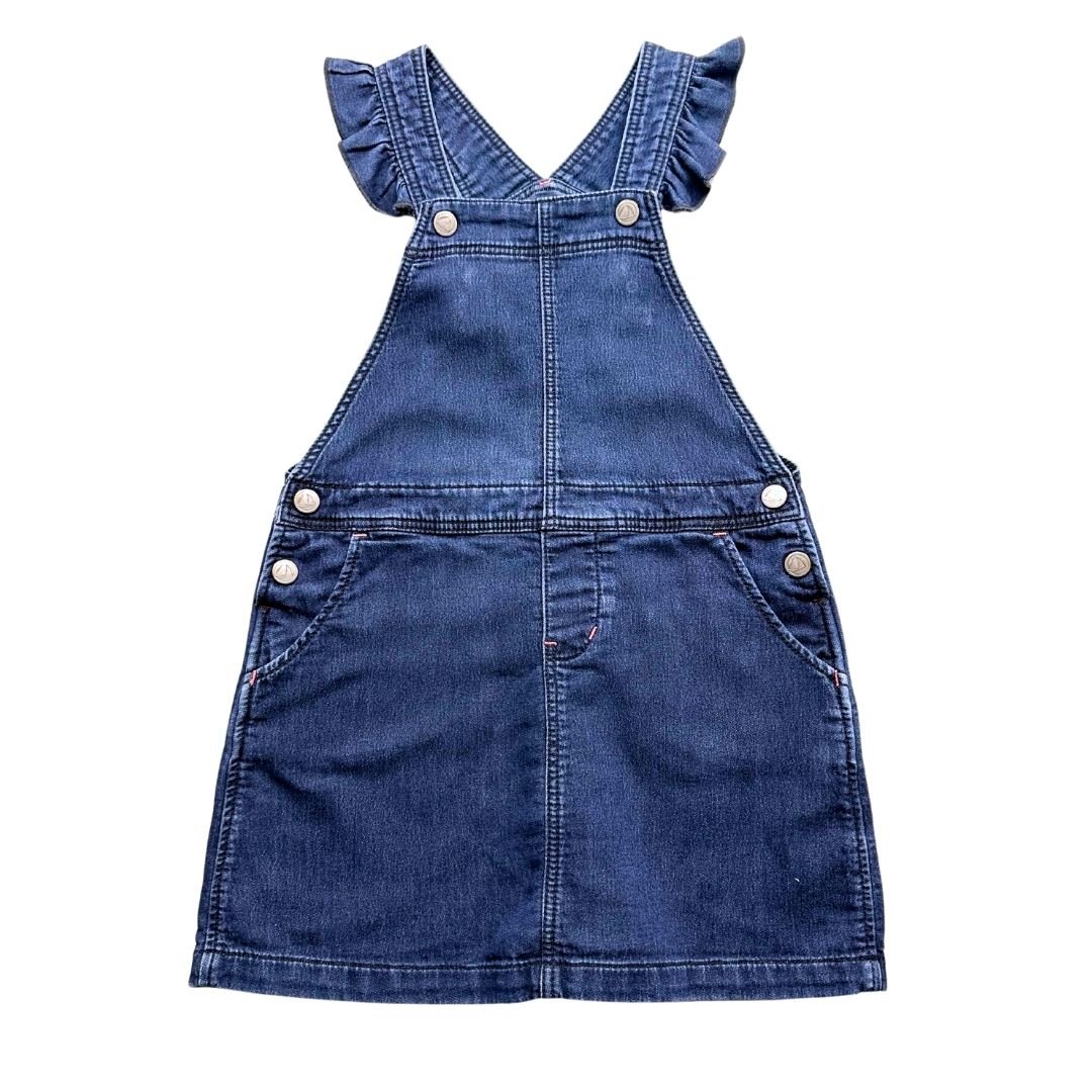 PETIT BATEAU - Jupe salopette bleu en jean - 6 ans