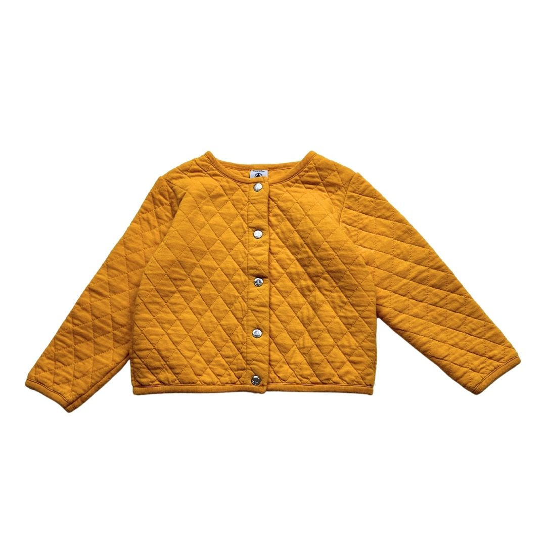 PETIT BATEAU - Cardigan matelassé jaune - 5 ans