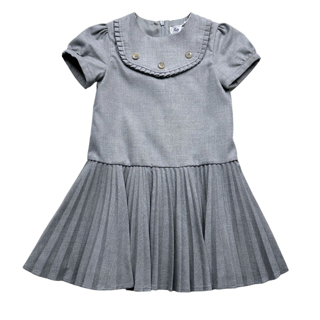 TARTINE & CHOCOLAT - Robe grise avec détails (neuve) - 5 ans