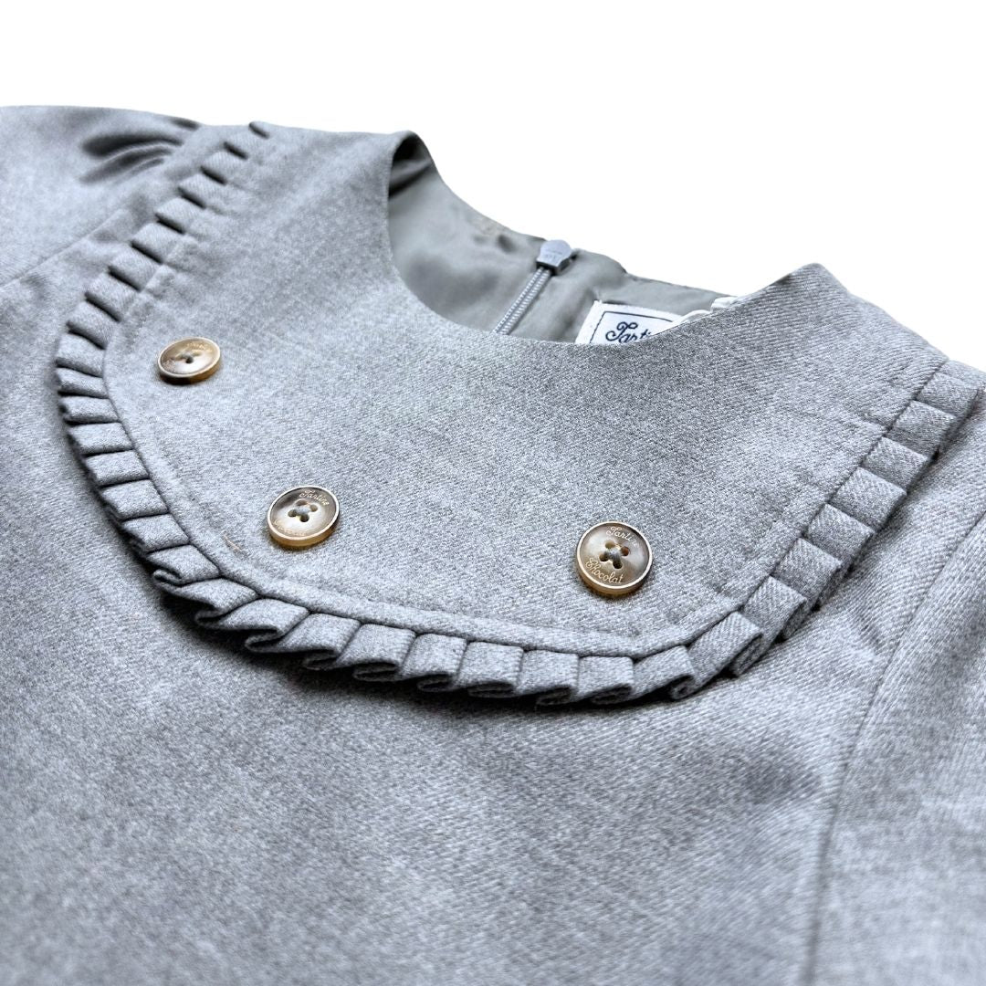 TARTINE & CHOCOLAT - Robe grise avec détails (neuve) - 5 ans