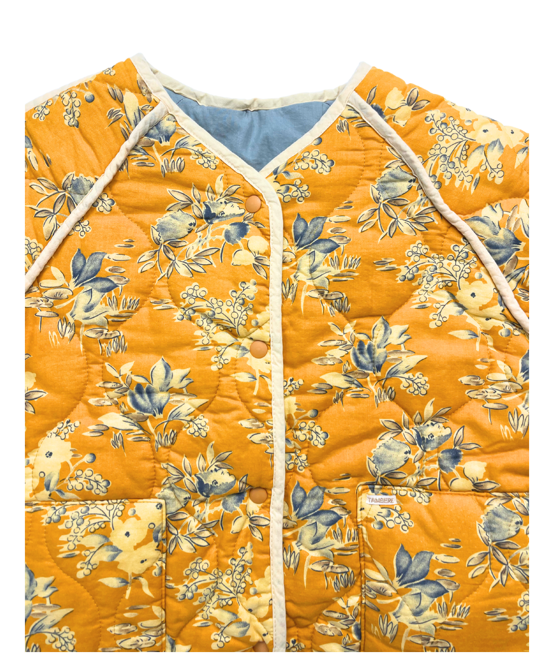 TAMBERE - Veste kimono matelassée jaune à fleurs (neuve) - 8 ans