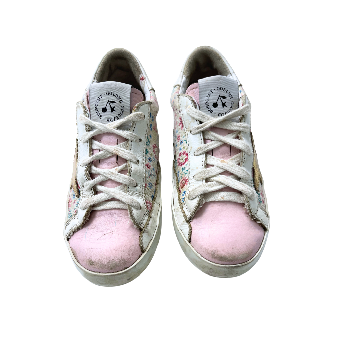 GOLDEN GOOSE – Sneakers mit goldenem Stern-Blumenmuster – 30
