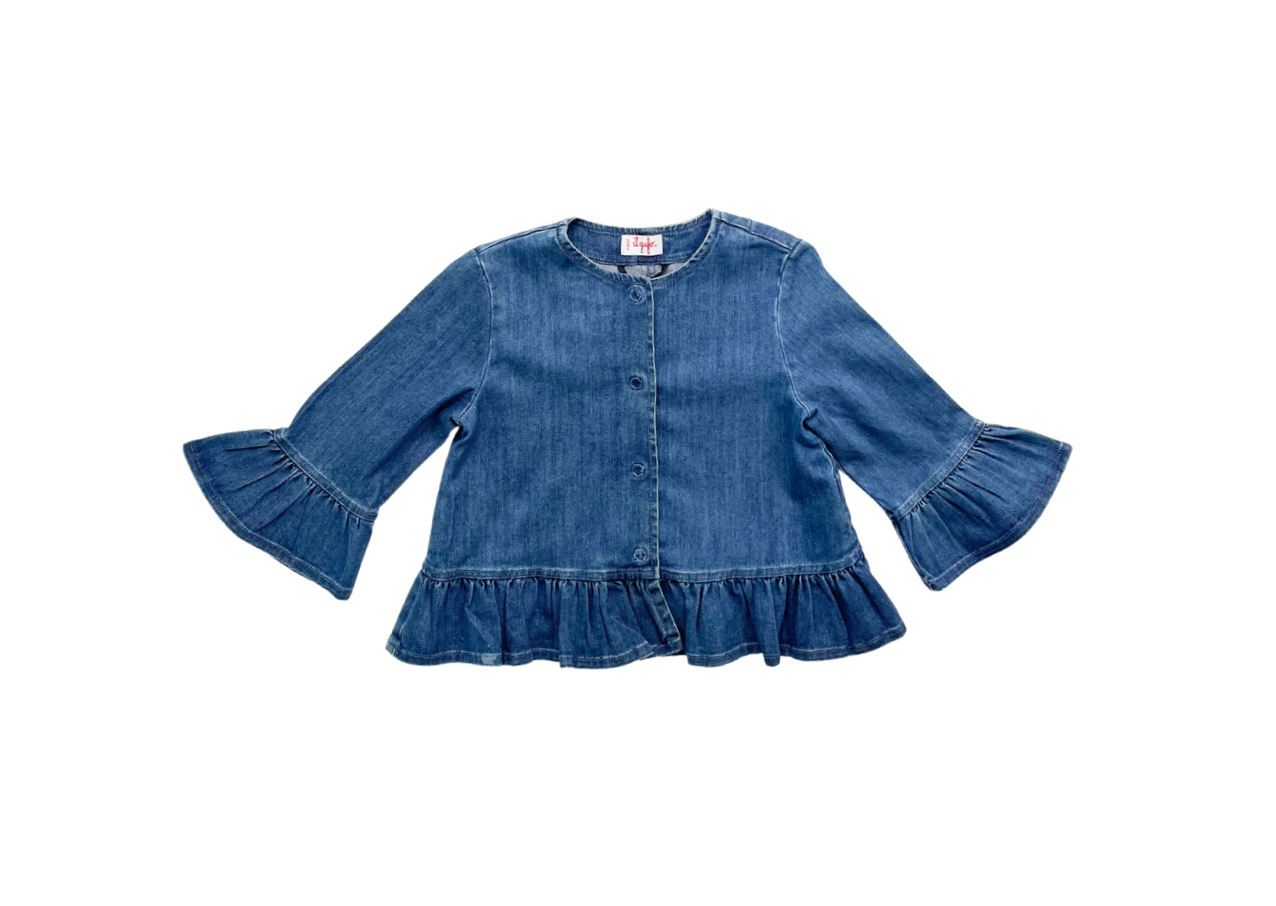 IL GUFO - Blouse en denim à volants - 4 ans