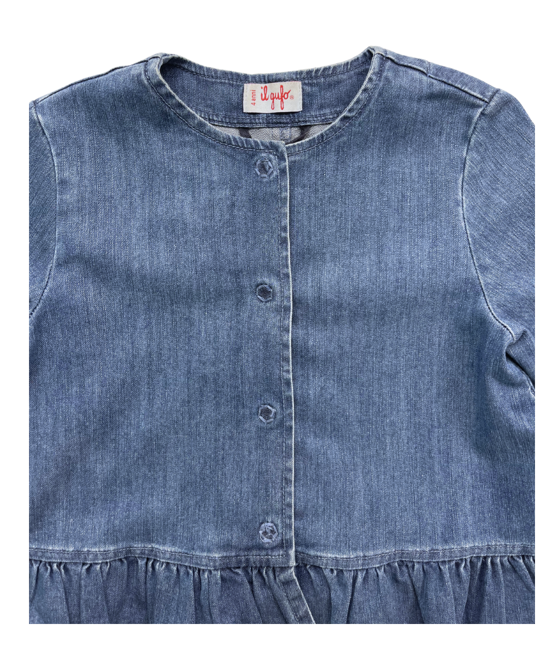 IL GUFO - Blouse en denim à volants - 4 ans