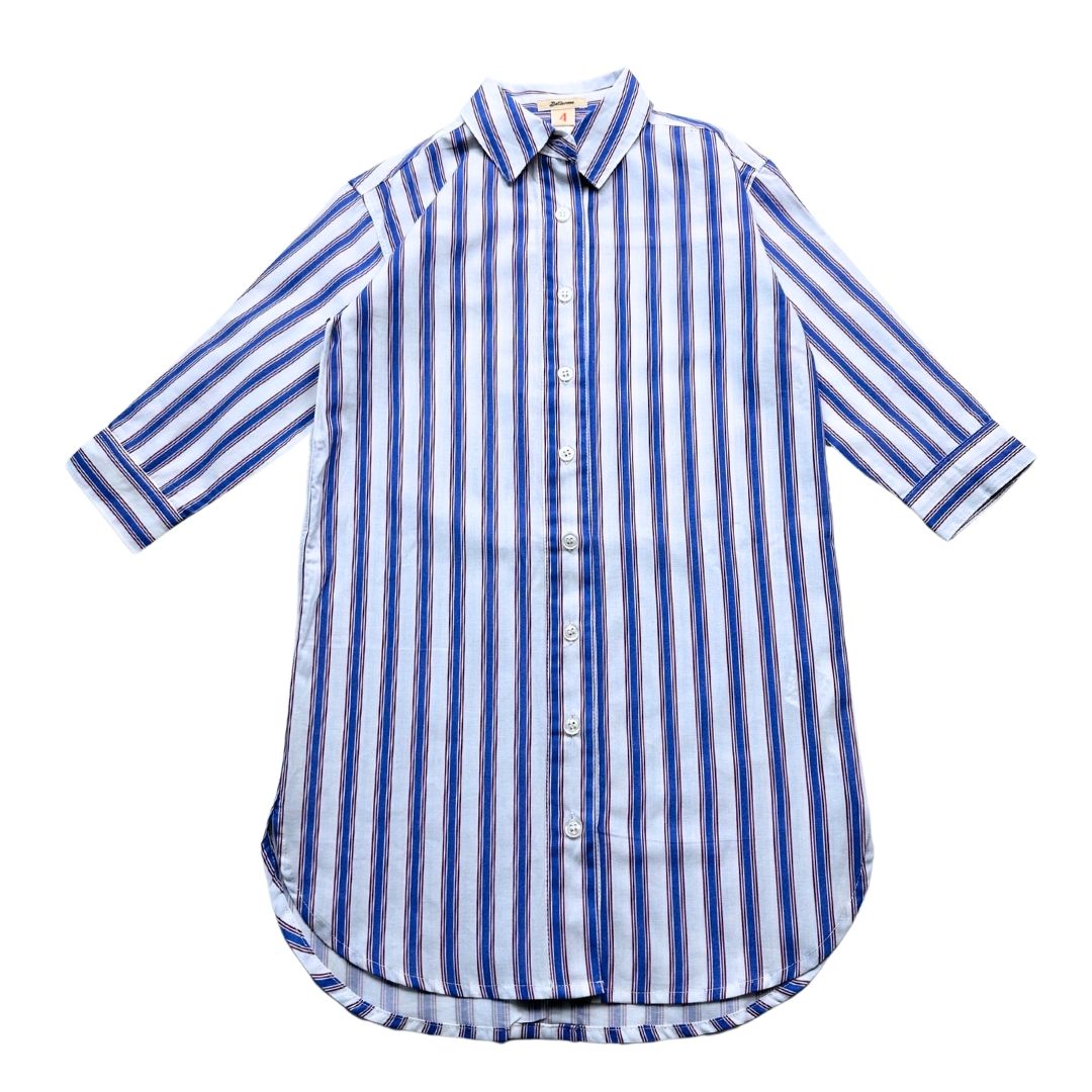 BELLEROSE - Chemise longue légère à rayures bleu et blanche - 4 ans