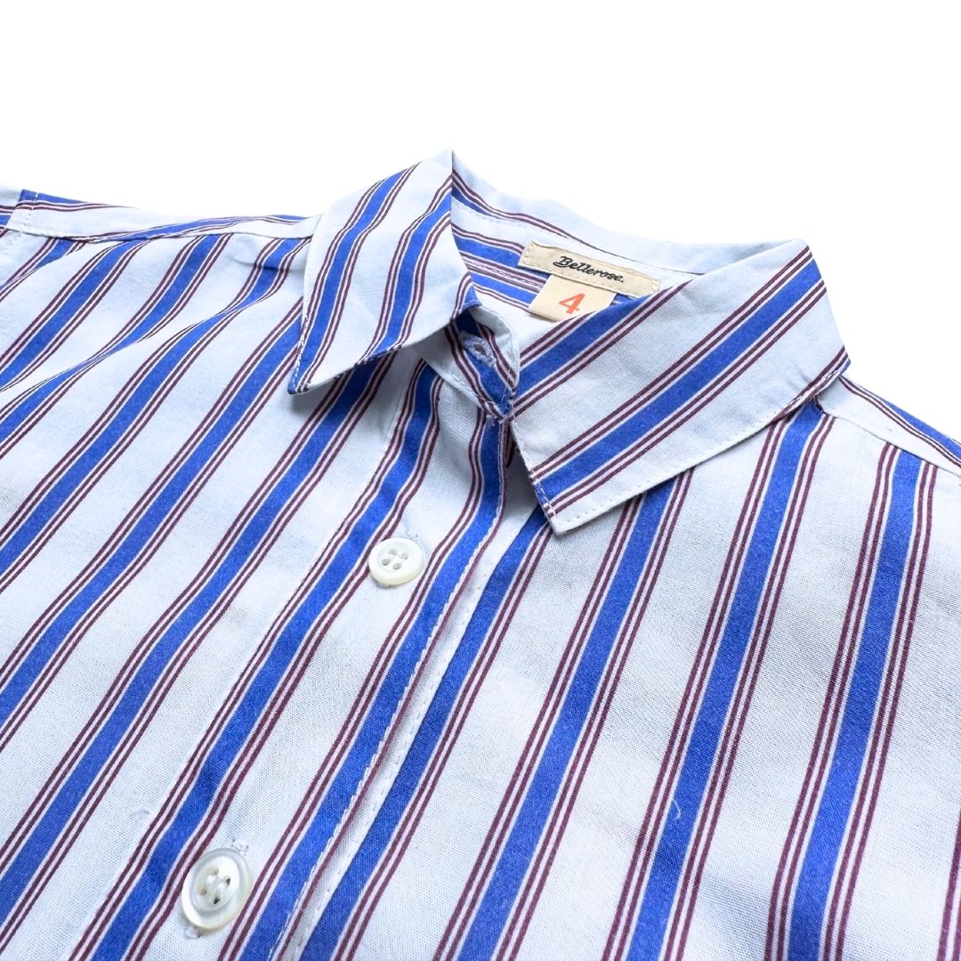 BELLEROSE - Chemise longue légère à rayures bleu et blanche - 4 ans