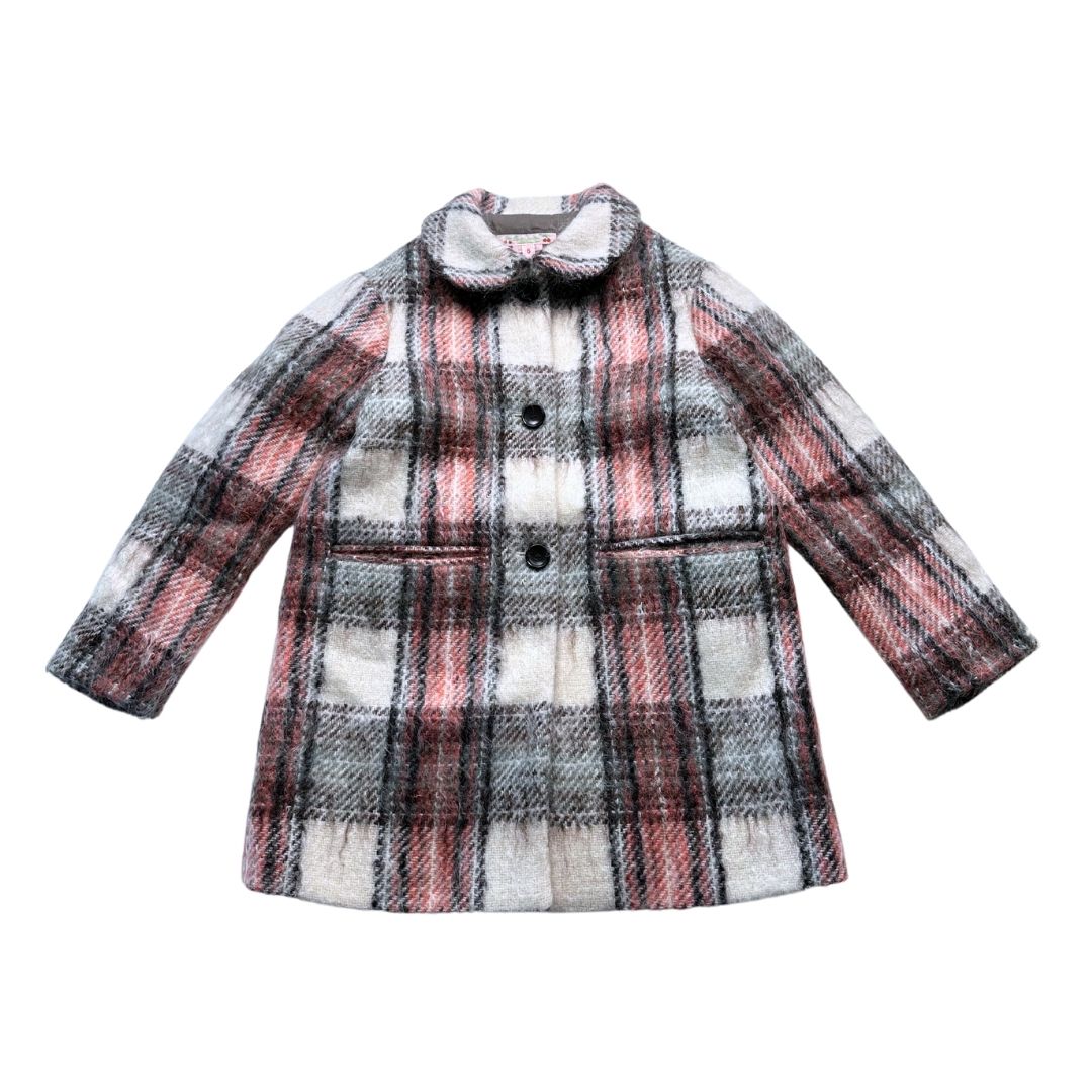BONPOINT - Manteau écossais en laine - 6 ans