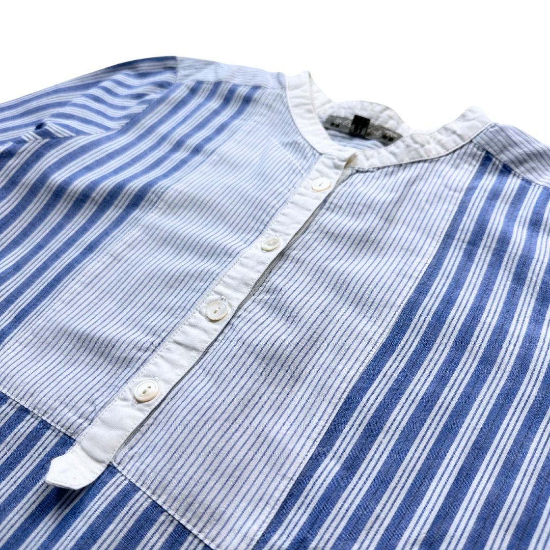 BONPOINT - Chemisier bleu et blanc - 8 ans