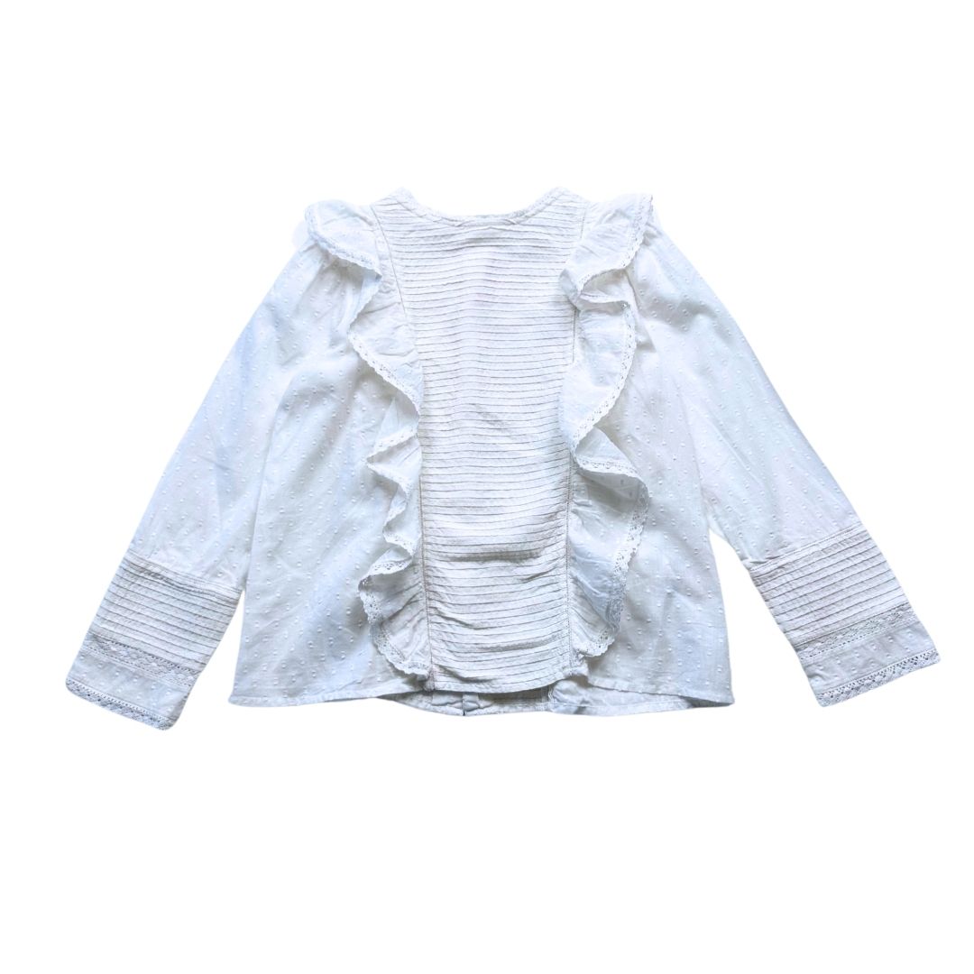 BONPOINT - Blouse blanche avec détails - 8 ans