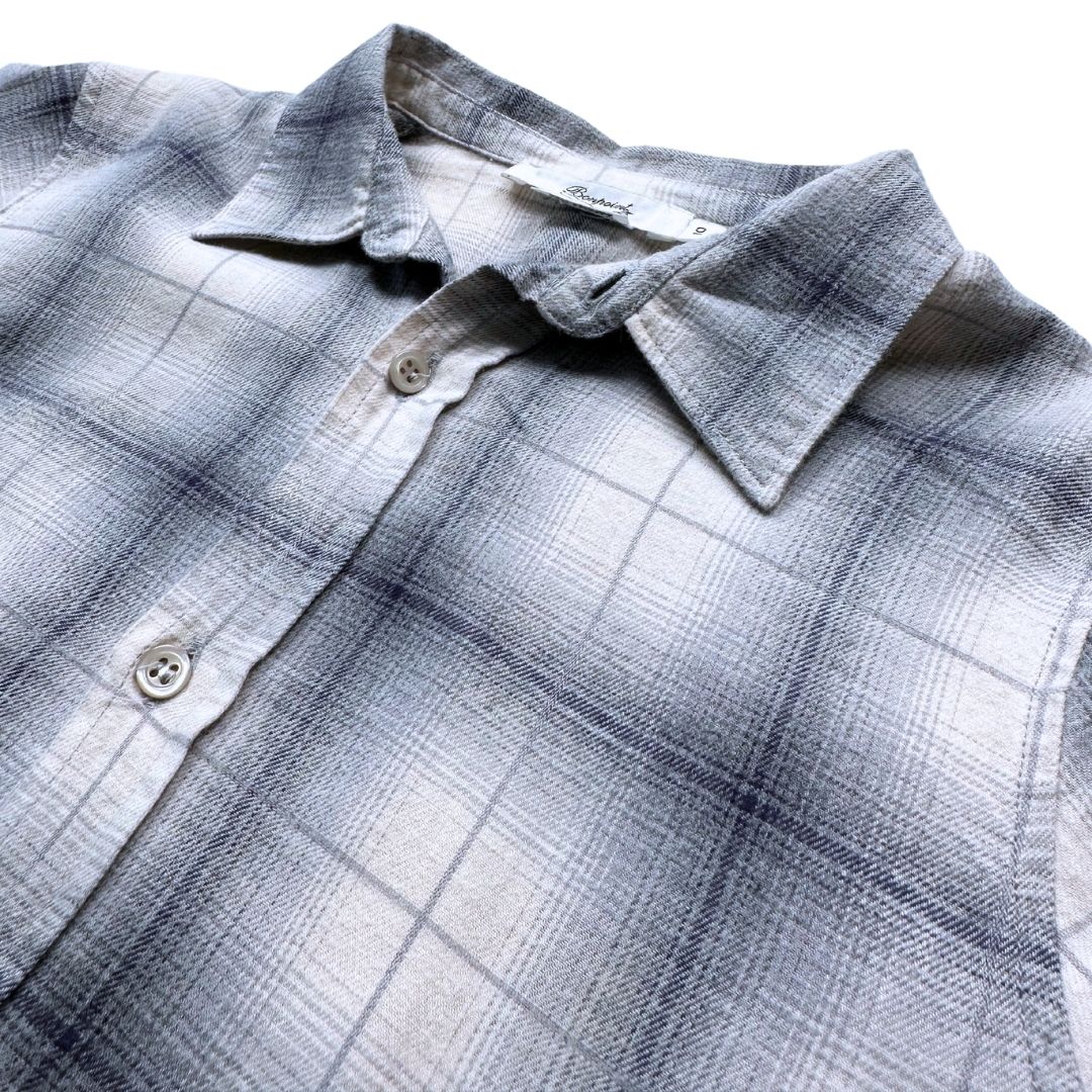 BONPOINT - Grau kariertes Hemd - 10 Jahre