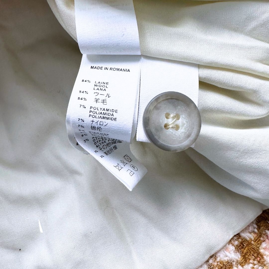 BONPOINT - Neuer braun-weißer Wollmantel - 6 Jahre