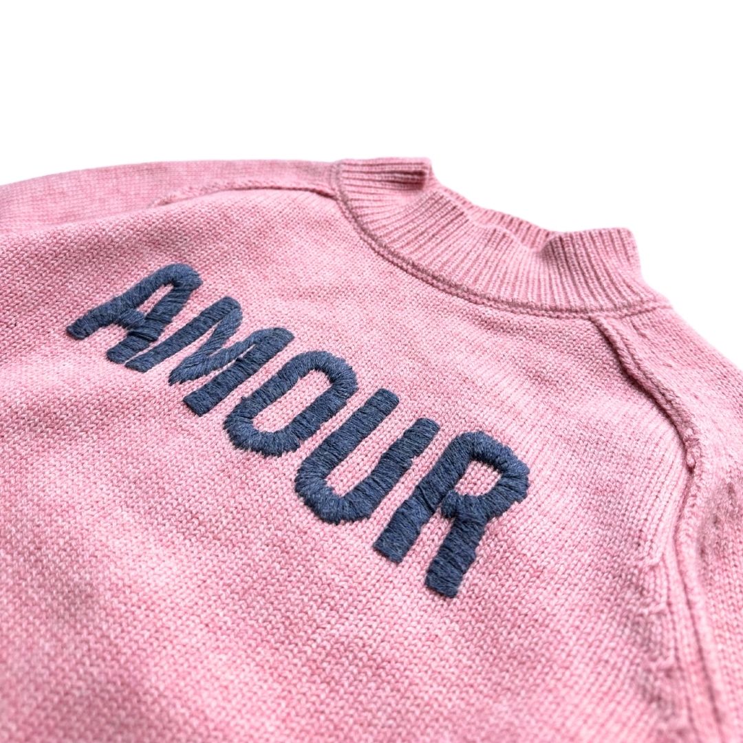 ZADIG & VOLTAIRE - Pull rose en laine "Amour" - 5/6 ans