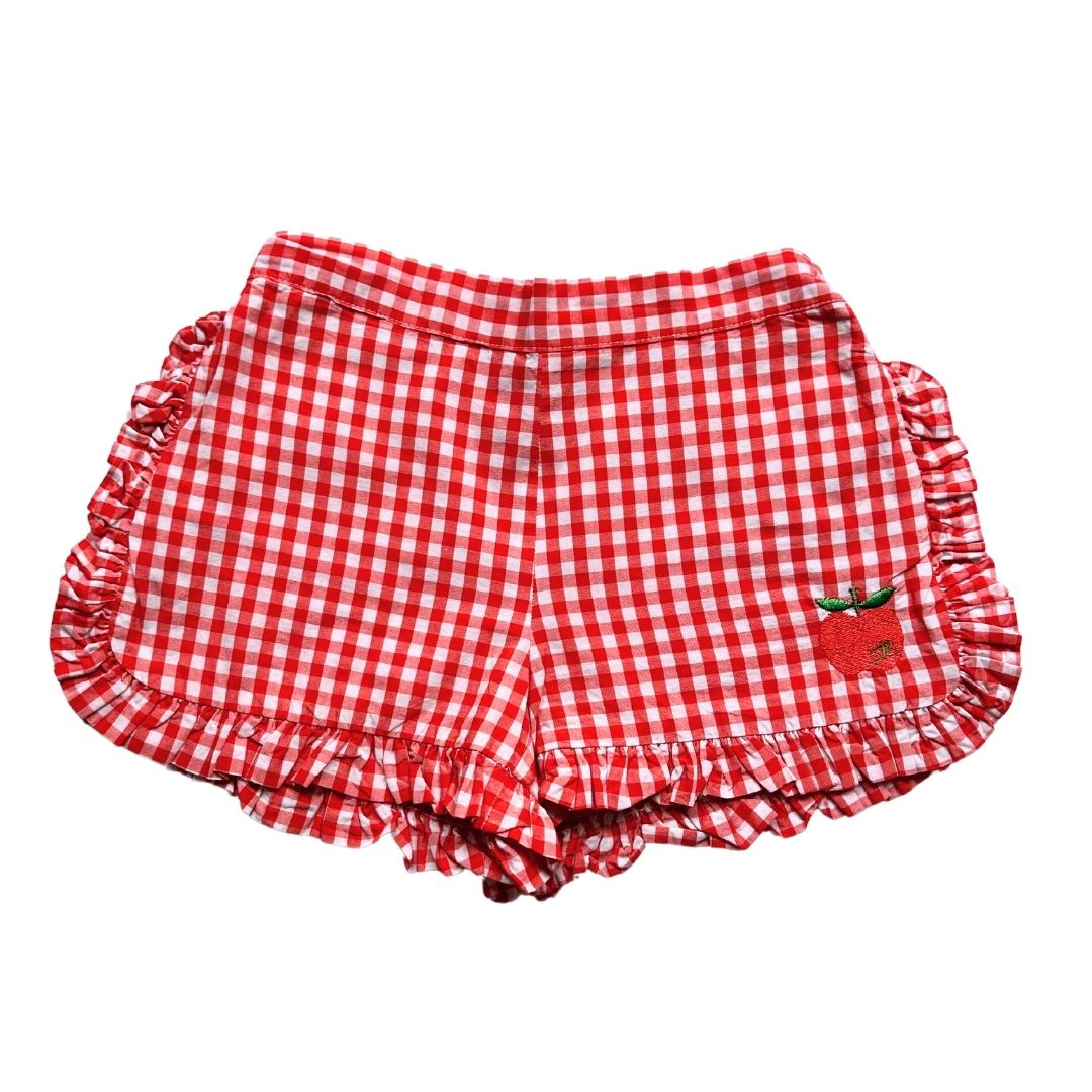 SONIA RYKIEL - Short vichy rouge et blanc - 6 ans