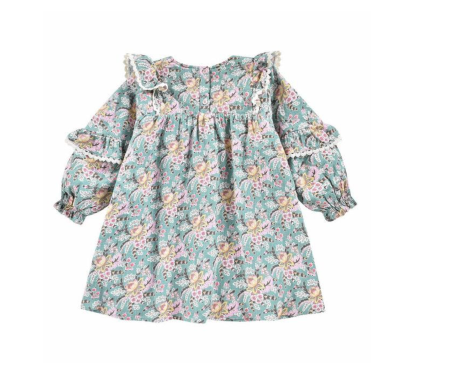 LOUISE MISHA - Robe épaisse bleue à fleurs - 10 ans