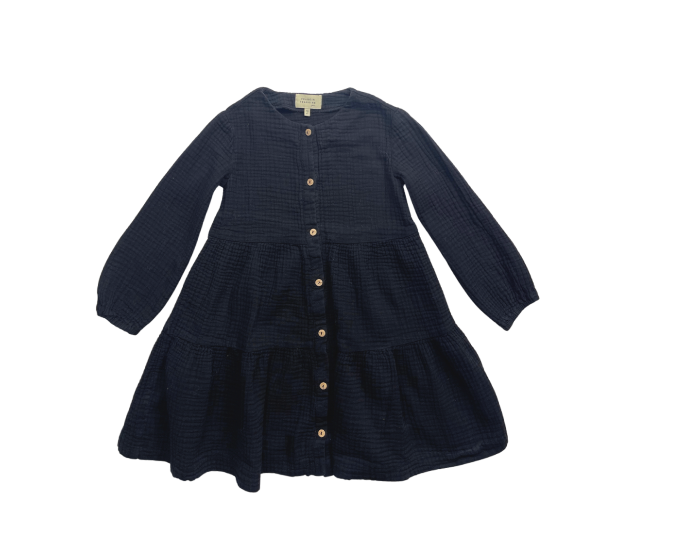 FRANGIN FRANGINE - Robe en gaz de coton noire - 10 ans