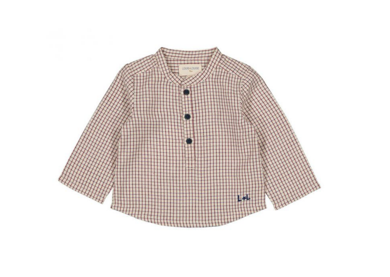 LOUIS LOUISE - Karierte Baumwollbluse mit MAO-Kragen - 18 Monate