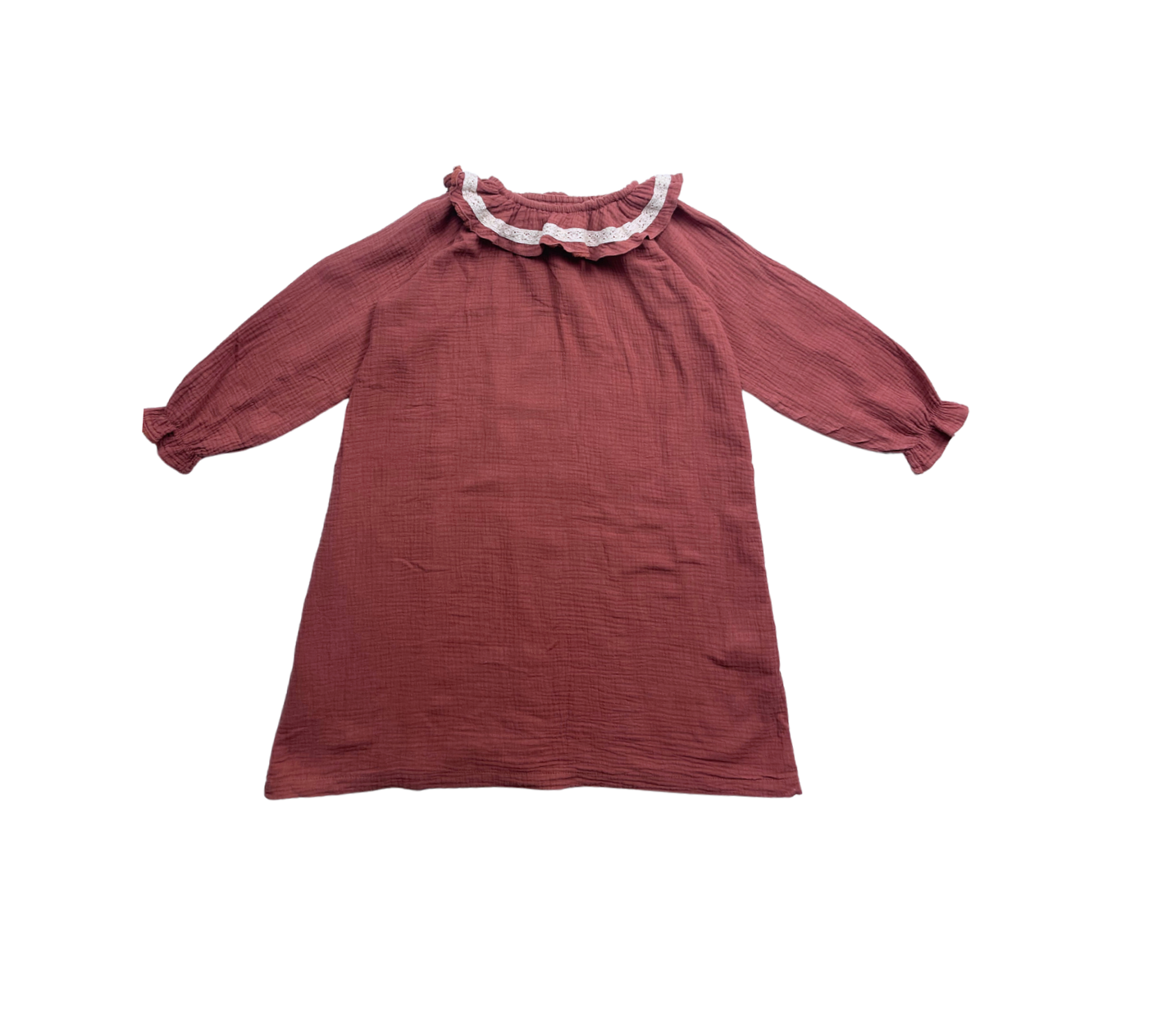 FRANGIN FRANGINE - Robe en gaz de coton terracota - 10 ans