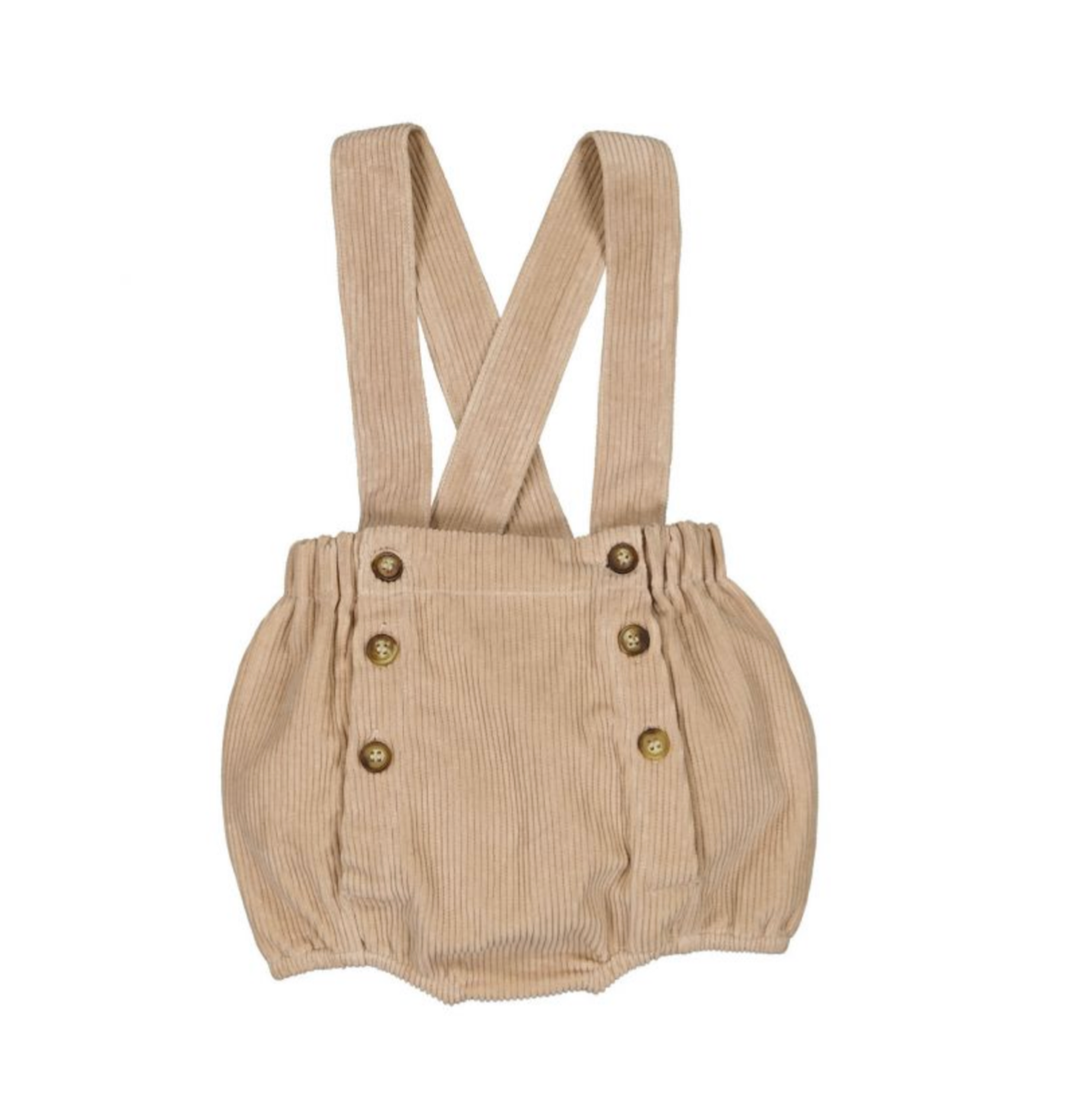 LOUIS LOUISE - Beige Samt-Pumphose mit Trägern - 18 Monate