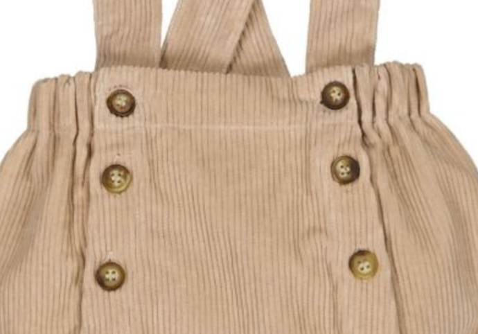 LOUIS LOUISE - Beige Samt-Pumphose mit Trägern - 18 Monate