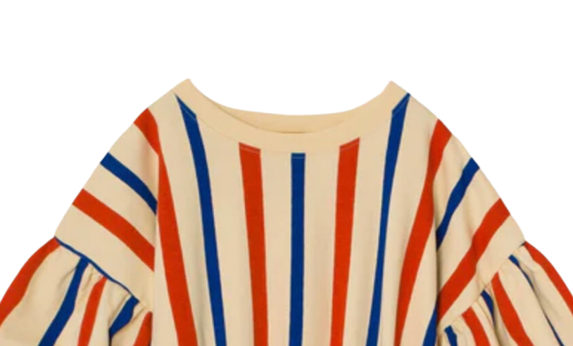 A MONDAY IN COPENHAGEN - Robe beige à rayures bleues et rouges - 8 ans