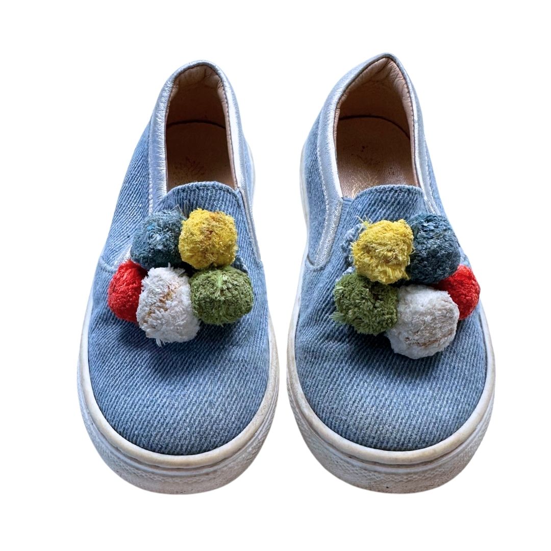 AQUAZZURA - Blue sneakers with pompoms - 24