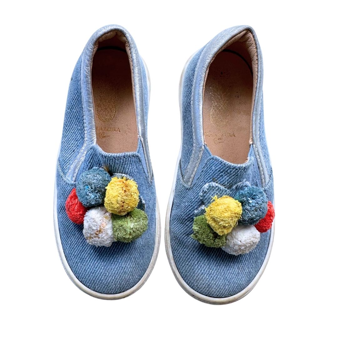 AQUAZZURA - Blue sneakers with pompoms - 24