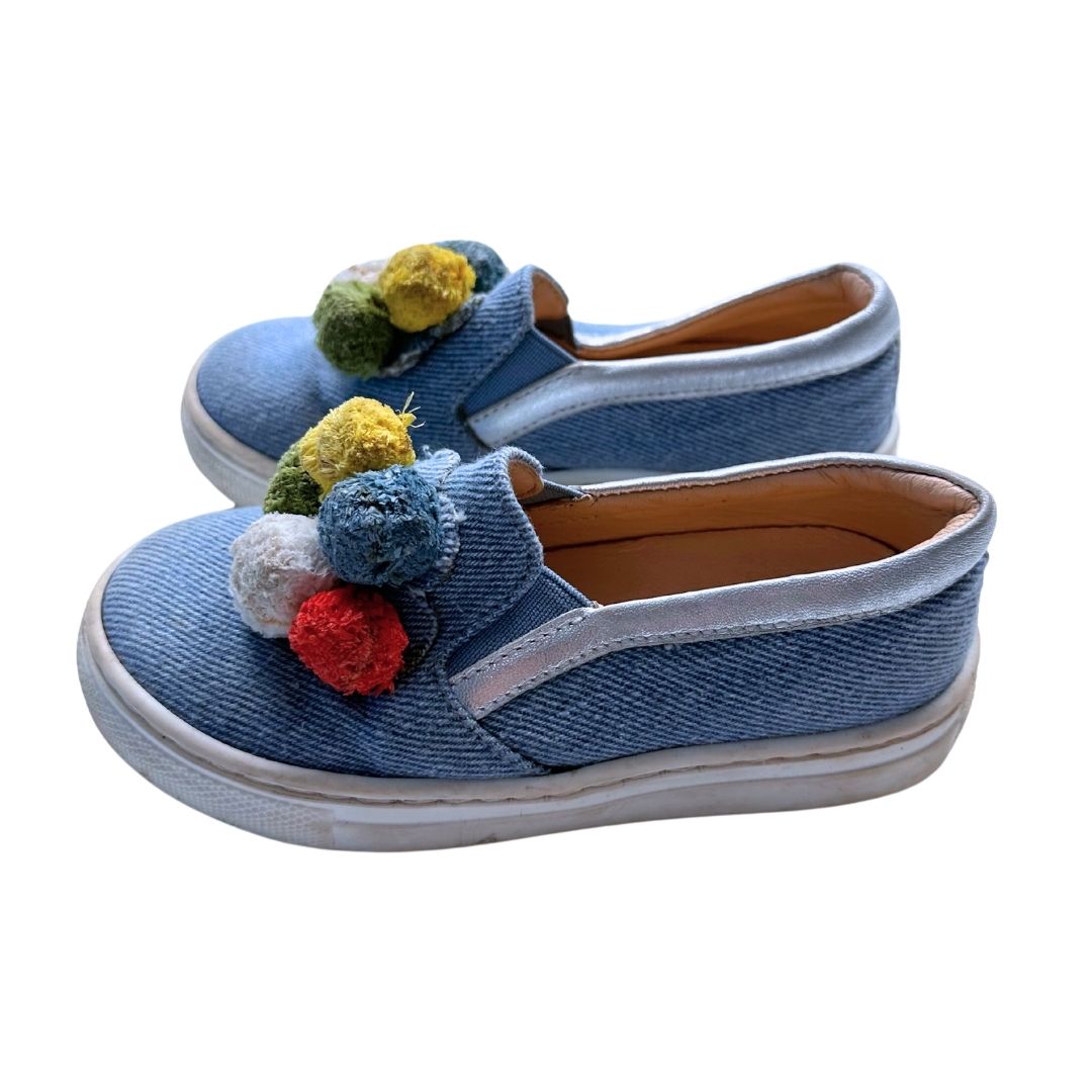 AQUAZZURA - Blue sneakers with pompoms - 24