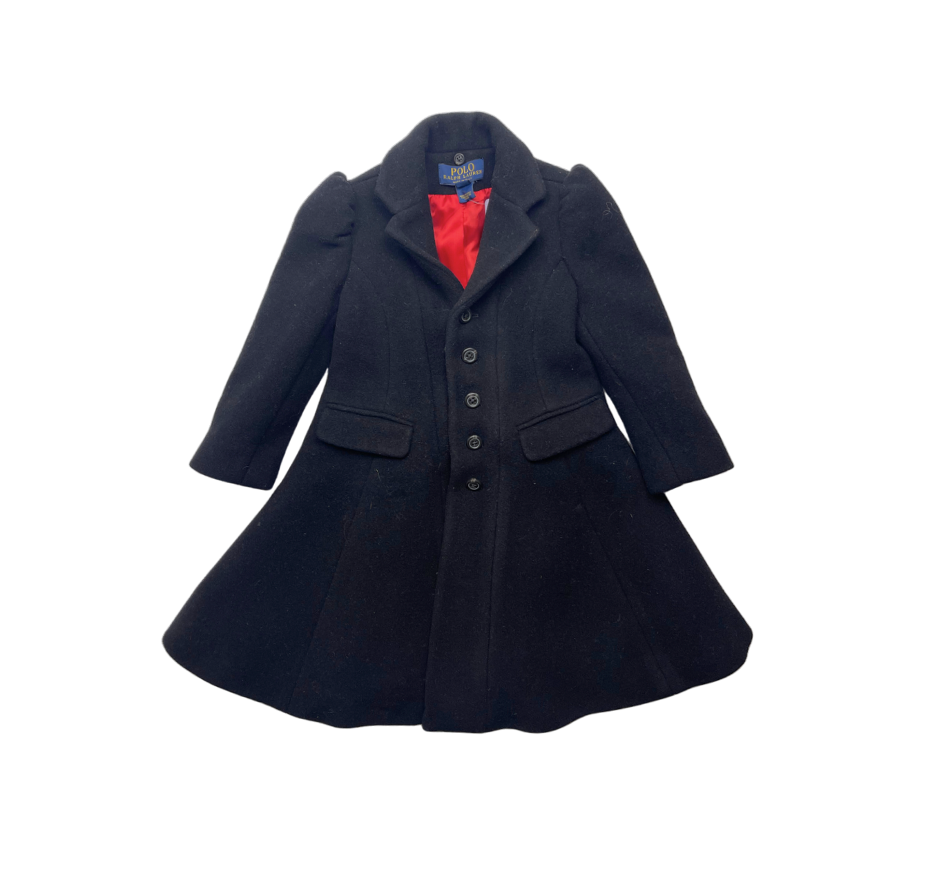 RALPH LAUREN - Manteau en laine noir - 2 ans