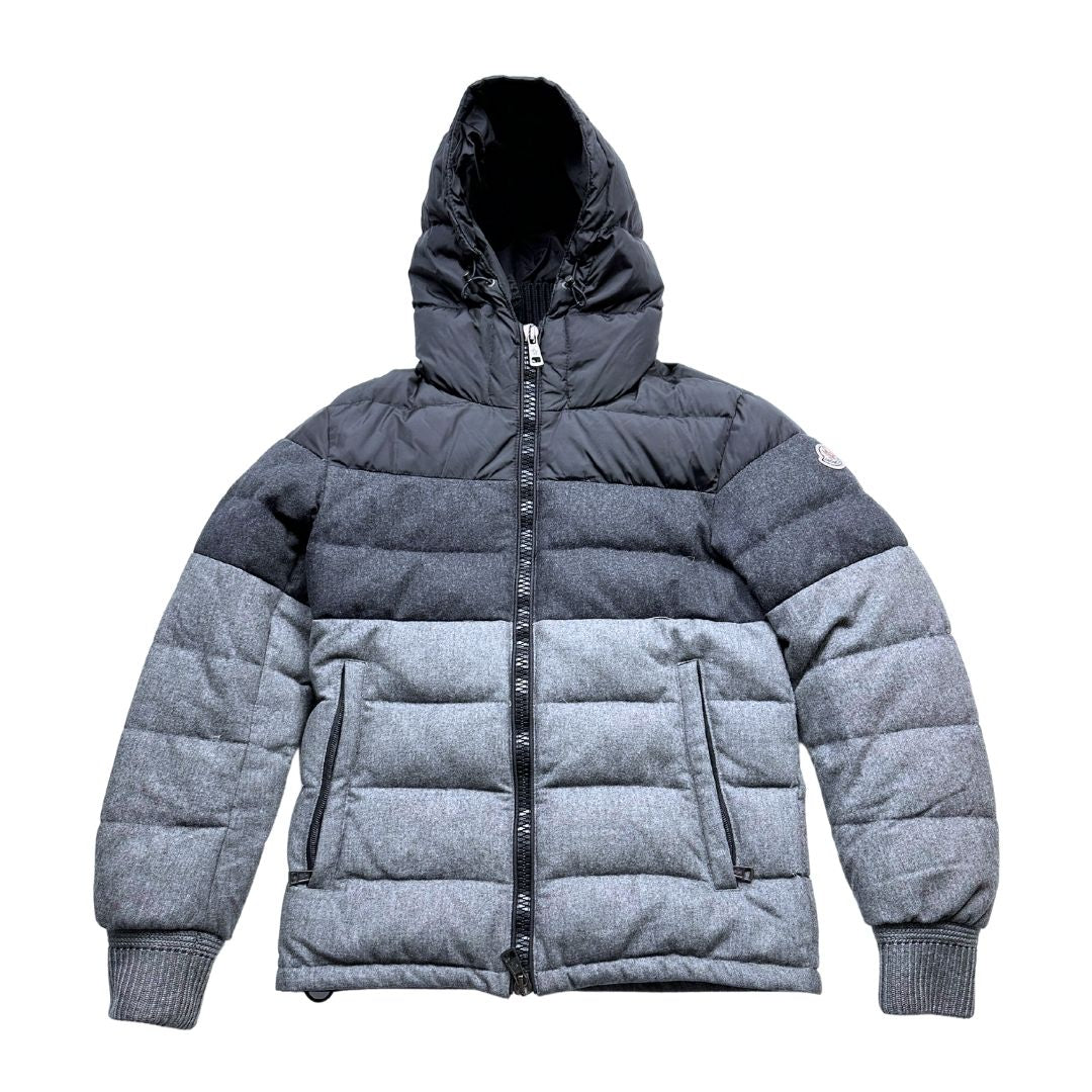 MONCLER - Doudoune en laine grise et noire - 12/14 ans