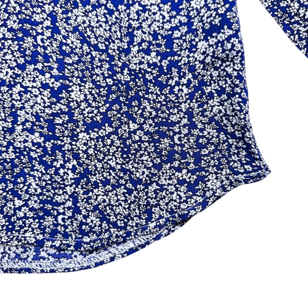 PM LOVING - Blue blouse with white flowers - 4 years