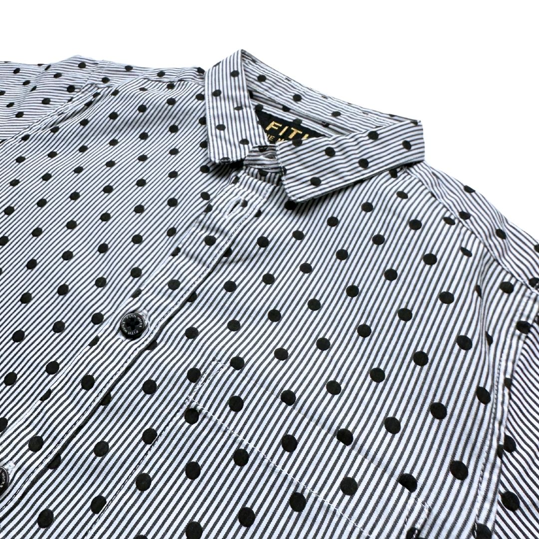 FITH - Chemise noire et blanche à pois - 9 ans
