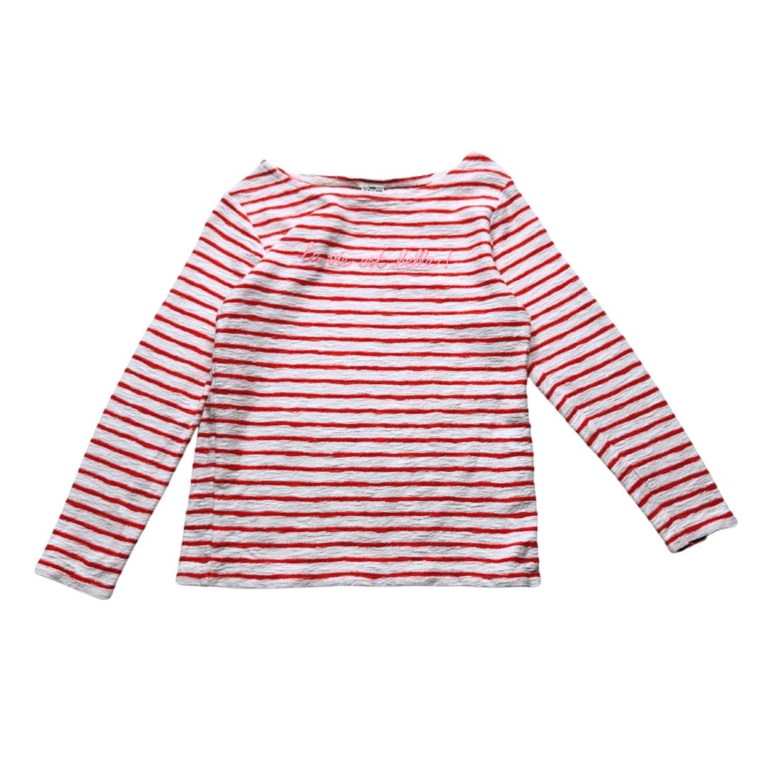 BONTON - White and red long-sleeved T-shirt - 8 years
