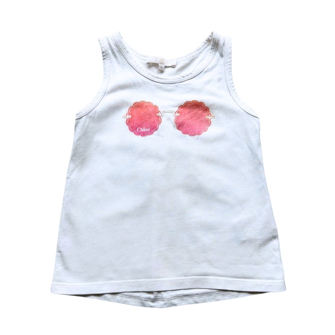 CHLOE - White tank top with print - 6 years