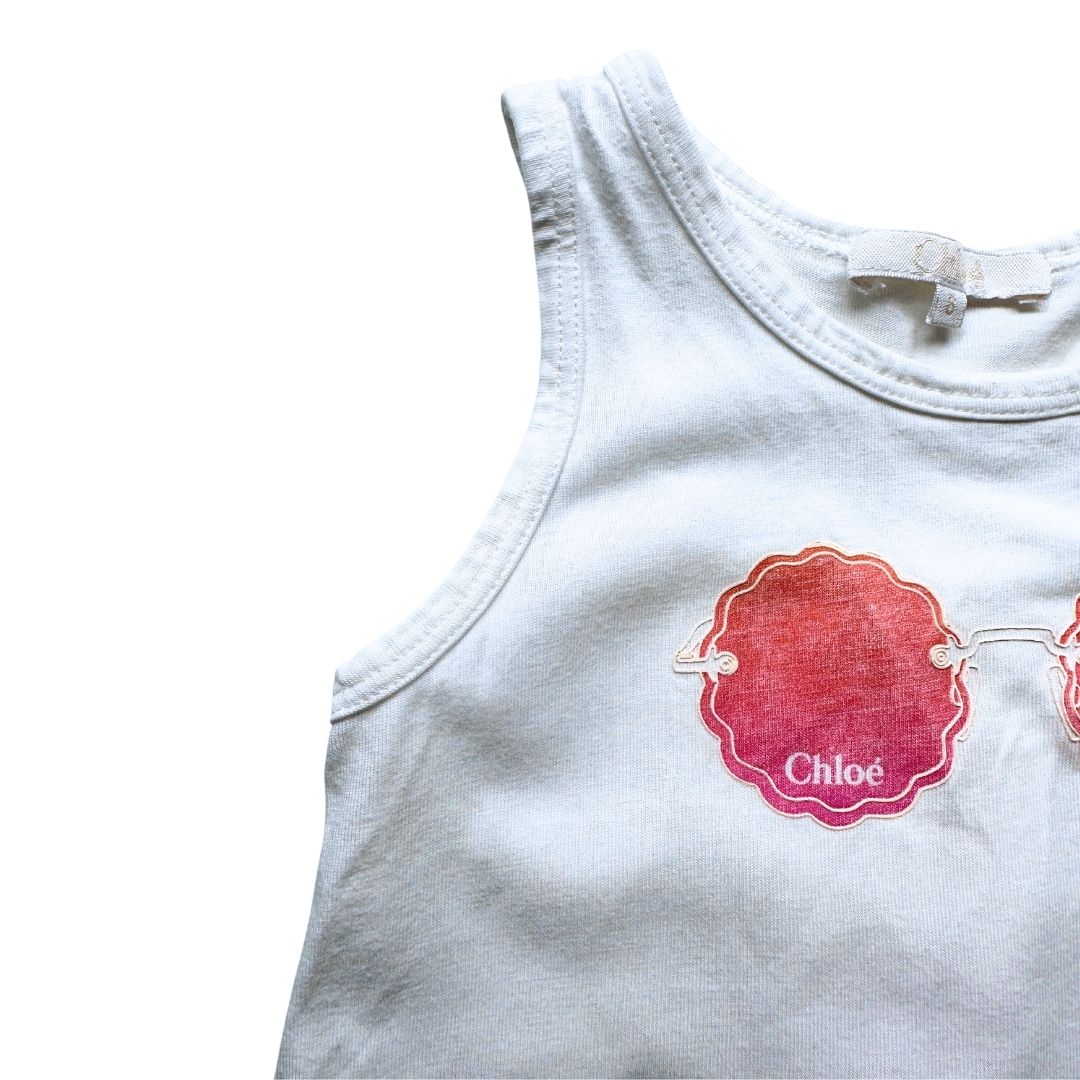CHLOE - White tank top with print - 6 years