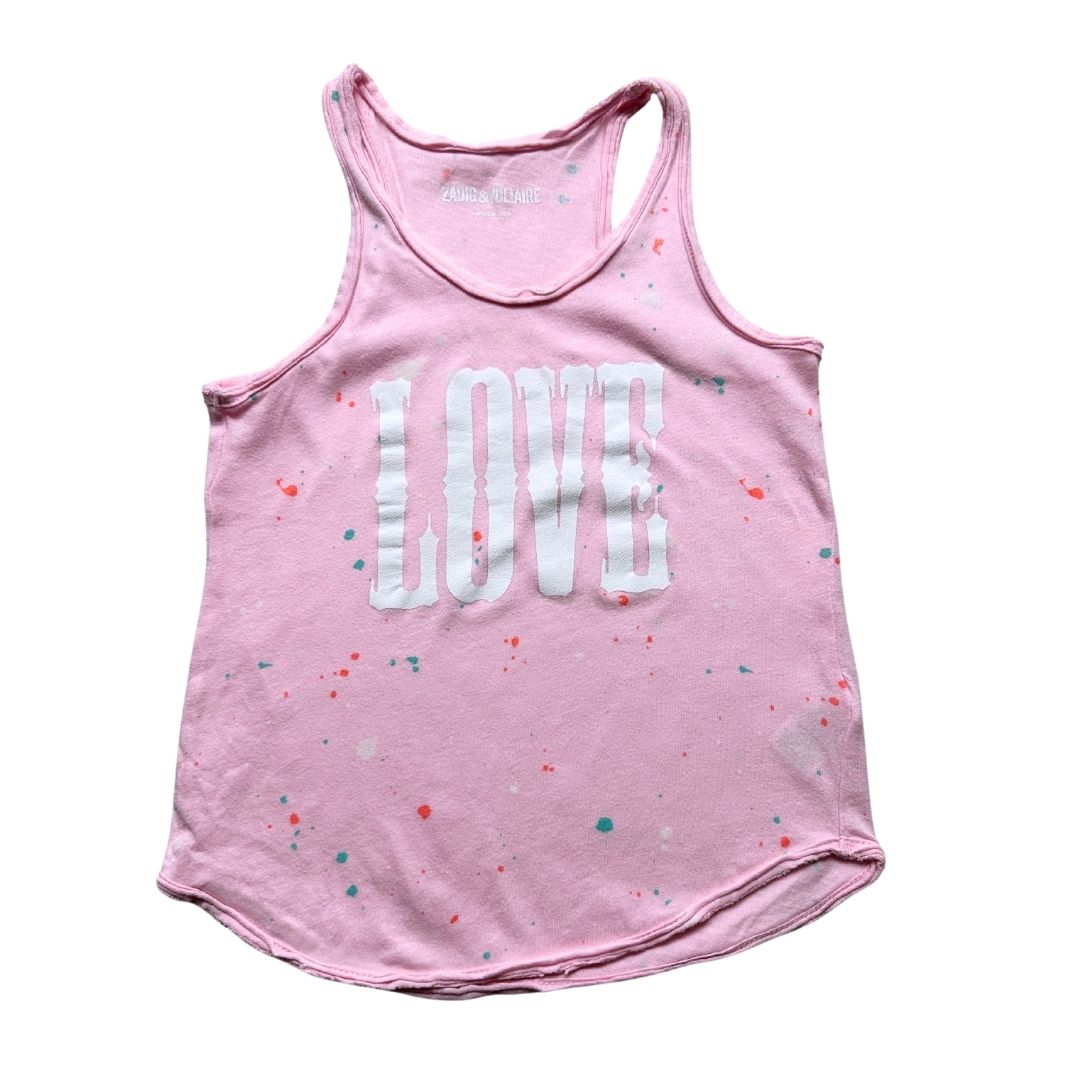 ZADIG & VOLTAIRE - Rosa Tanktop mit Aufdrucken - 4 Jahre