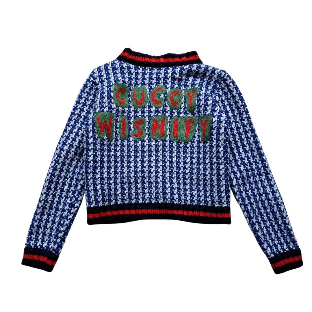 GUCCI - Blue and white wool set with embroidery on the back - 5 years