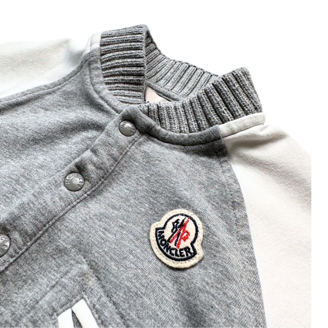 MONCLER - Ensemble de jogging gris et blanc - 12 mois
