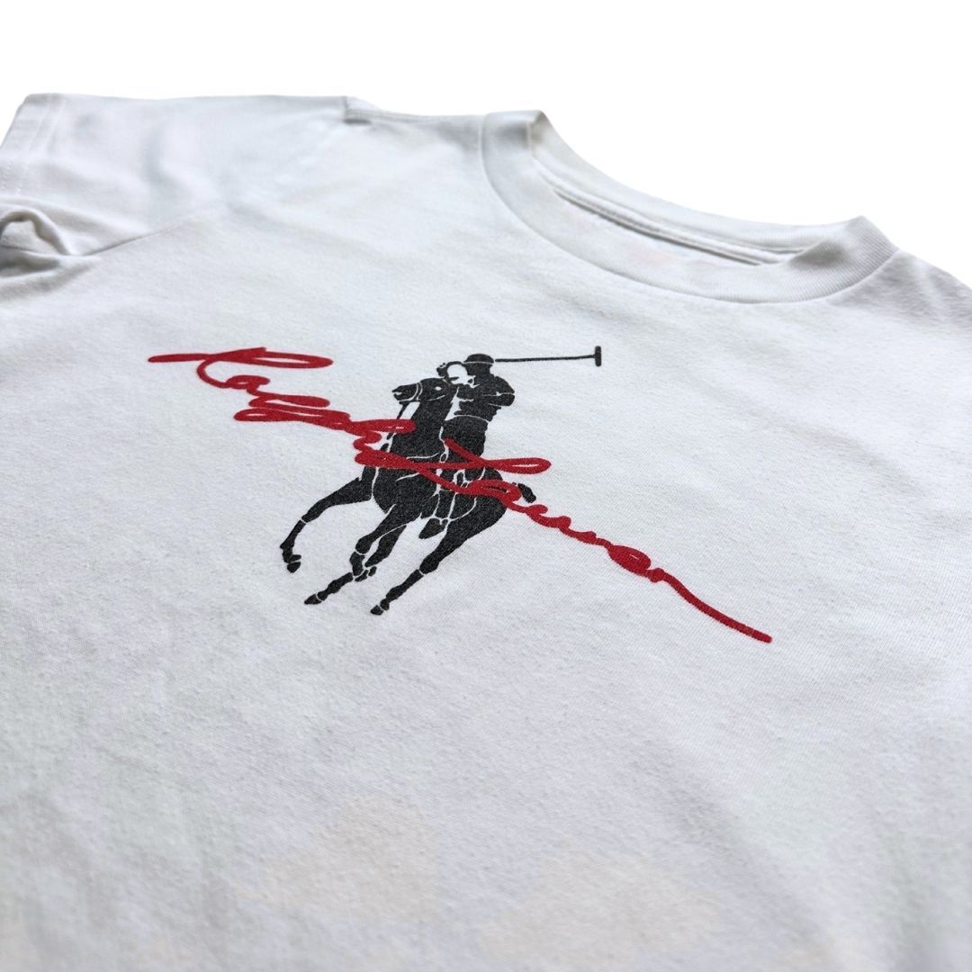 RALPH LAUREN - T-shirt blanc avec imprimé - 4 ans
