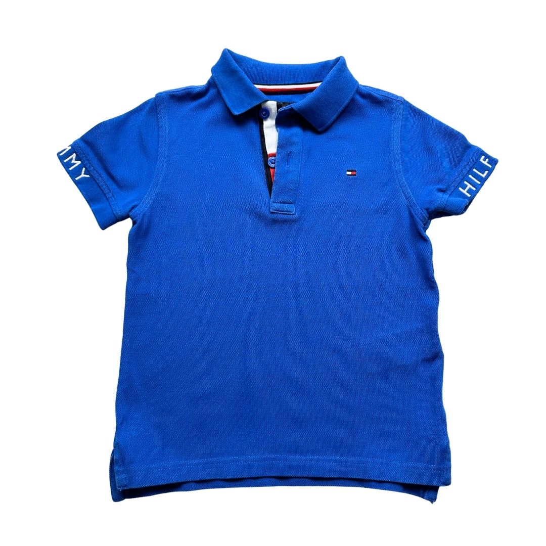 TOMMY HILFIGER - Polo bleu à manches courtes - 5 ans