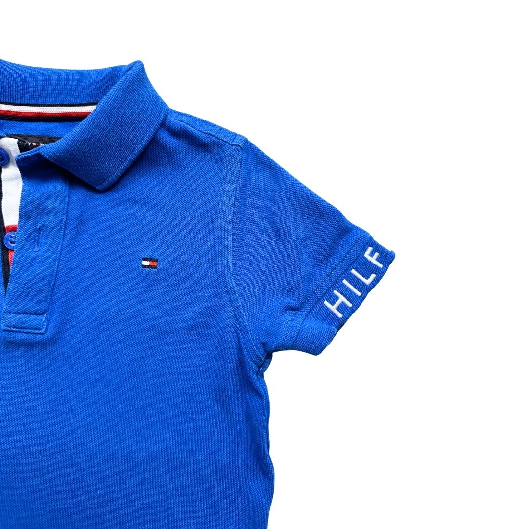 TOMMY HILFIGER - Polo bleu à manches courtes - 5 ans