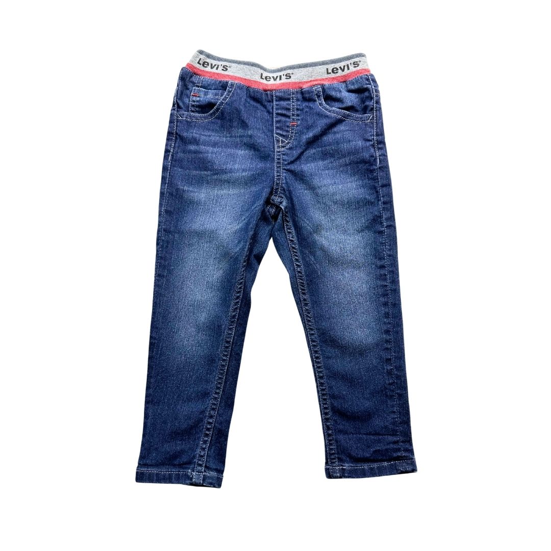 LEVI'S - Jean bleu avec élastique - 2 ans