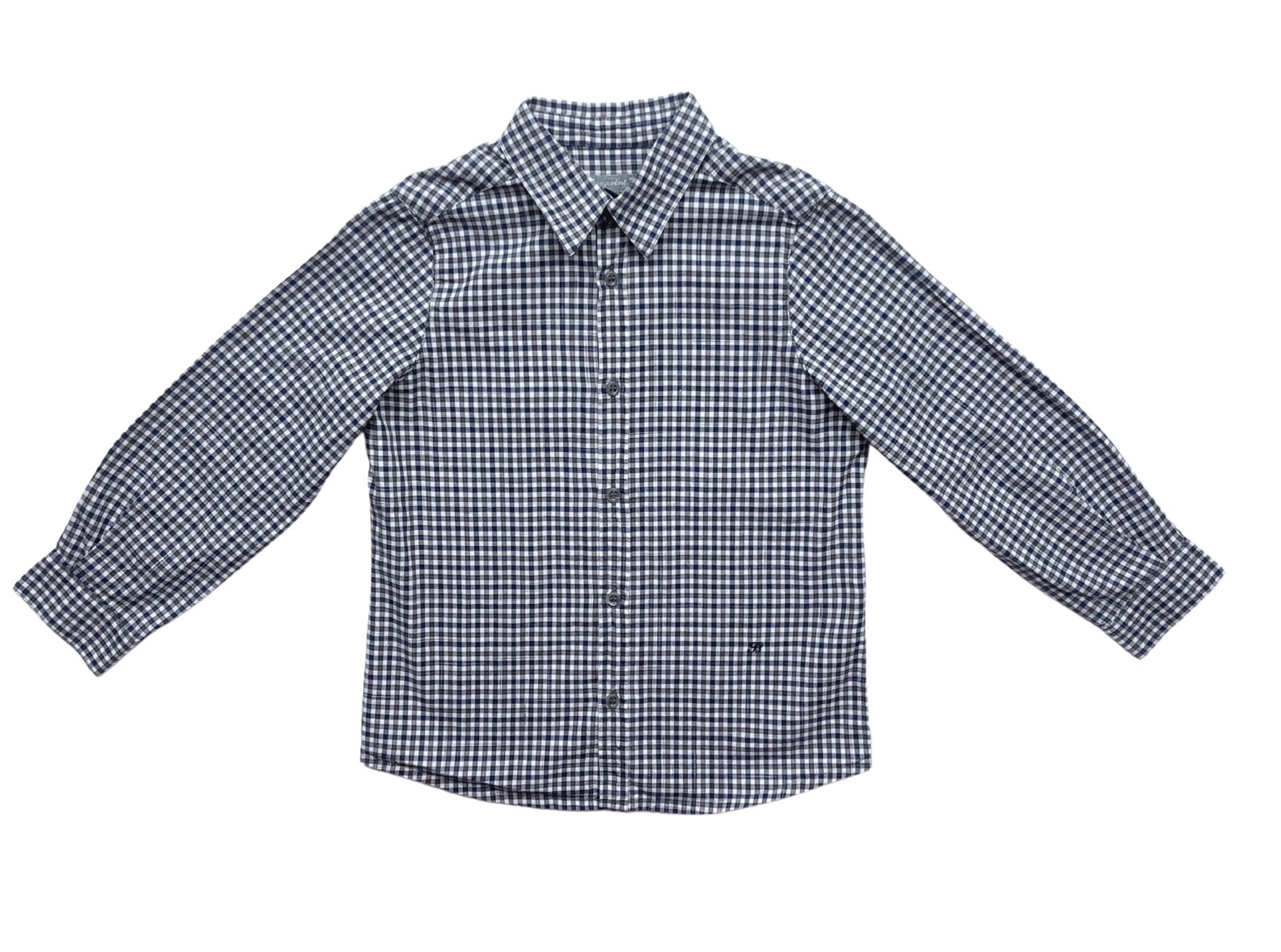 BONPOINT - Grey and blue checked shirt - 4 years